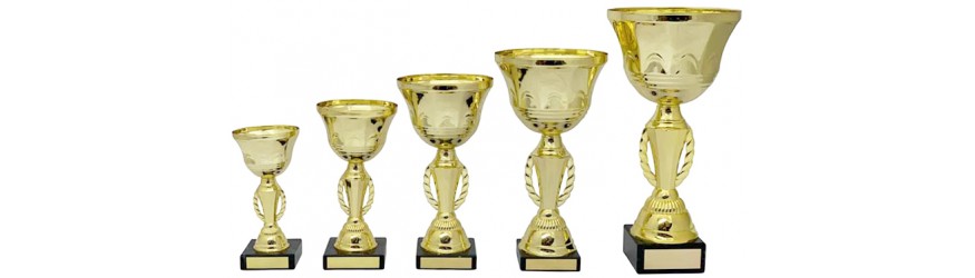 GOLD METAL WREATH TROPHY CUP-AVAILABLE IN 5 SIZES GOLD METAL WREATH TROPHY CUP-AVAILABLE IN 5 SIZES